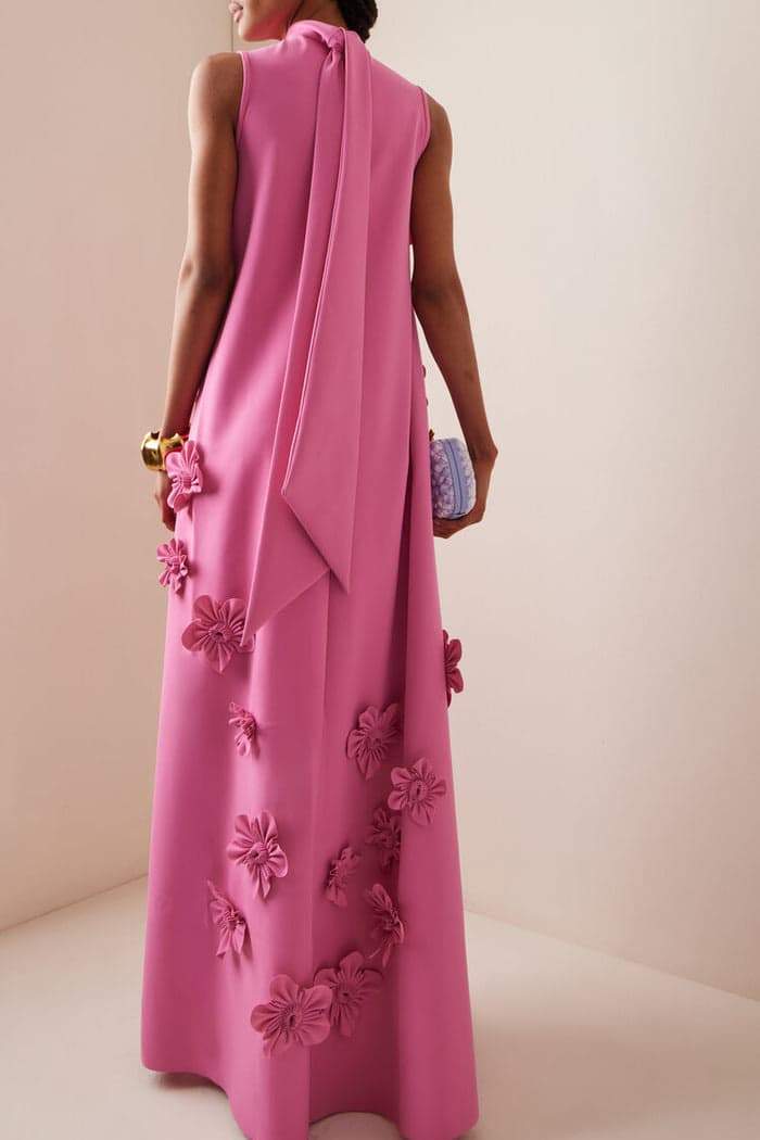 Drune | Langes Rosa Kleid Mit Blumen