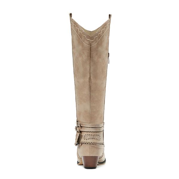 Drune | Cowboystiefel Mit Blockabsatz - Dekorative Schnalle