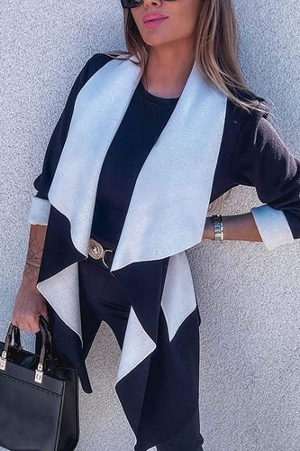 Drune | Offene Strickjacke mit Kontrastkante Elegant und Modern Leichter Komfort