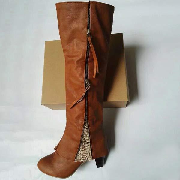 Drune | Weinlese High Heeled Stiefel