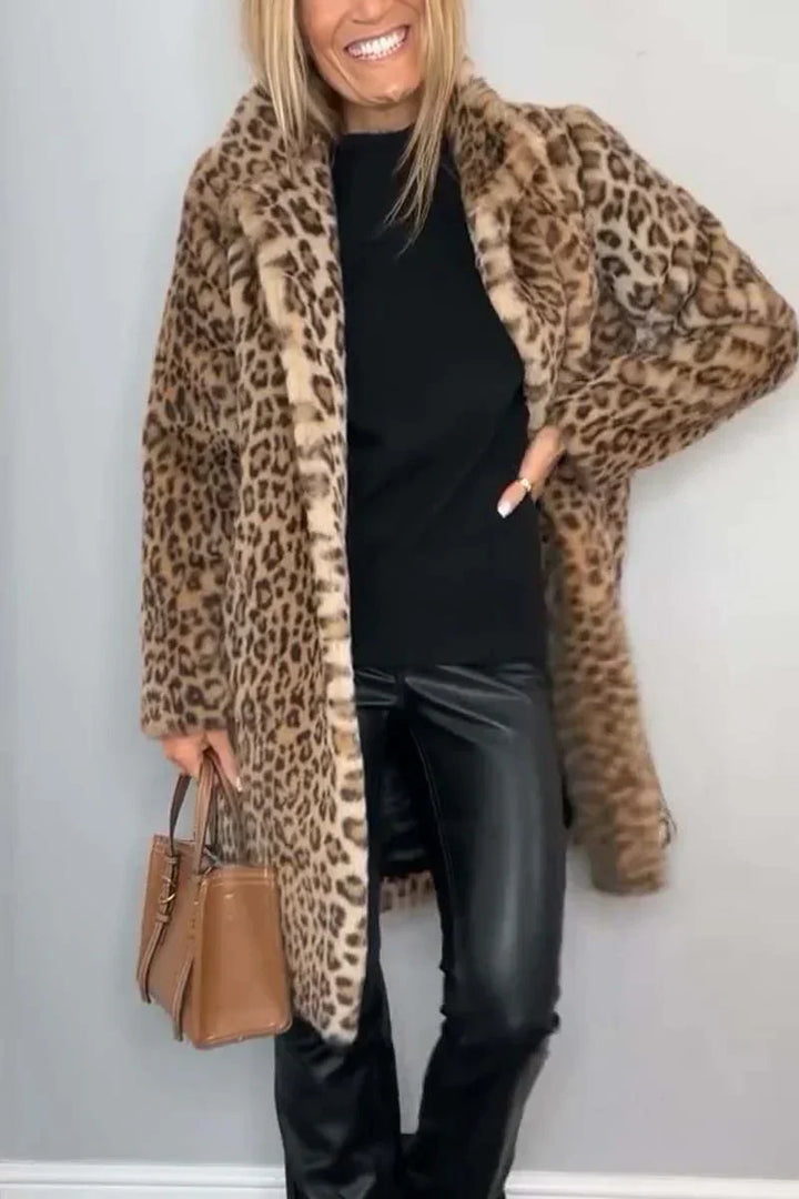 Drune | Damen - Wintermantel mit Animal - Print