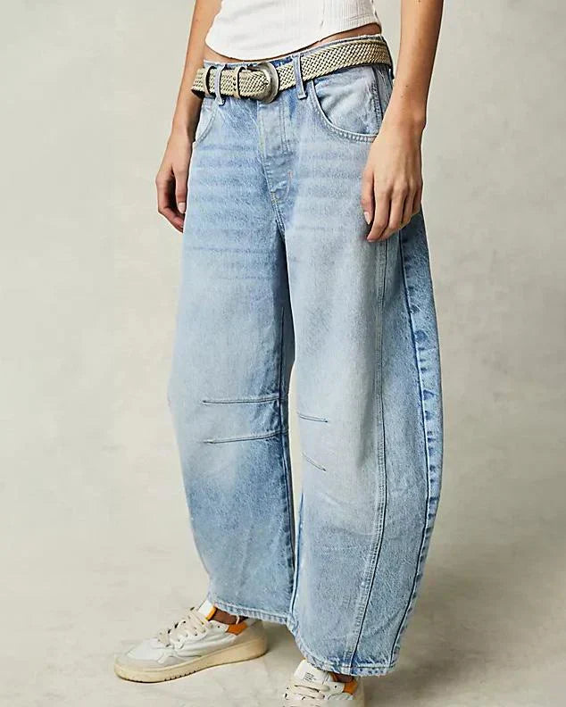 Drune | Boyfriend-Jeans mit Vintage-Waschung und Kontrastnähten - Relaxed Fit Damenjeans