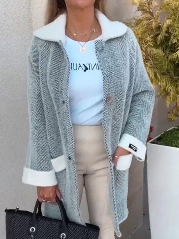 Drune | Gemusterte Jacke mit Kontrastdetails Moderner Schnitt Eleganter Look