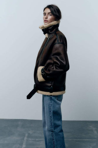 Drune | Jacke mit Revers aus Kunstleder