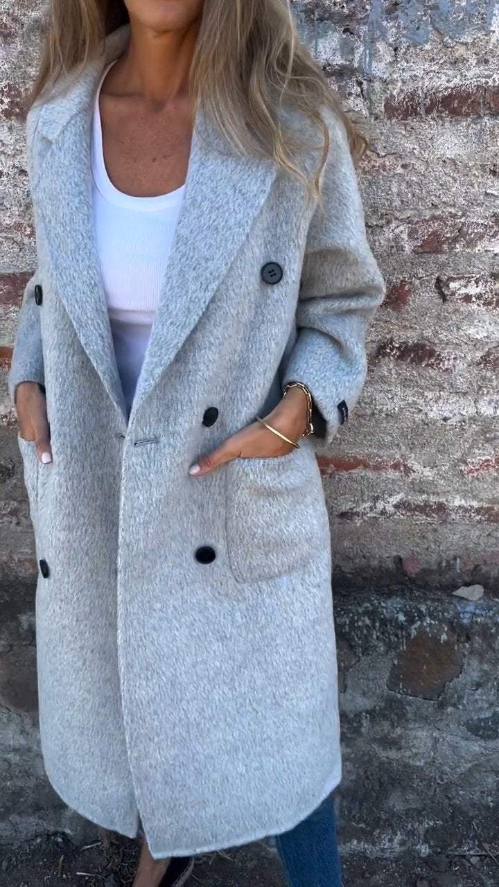 Drune | Lange Jacke mit Doppelknopfverschluss Zeitloses Design Elegante Passform