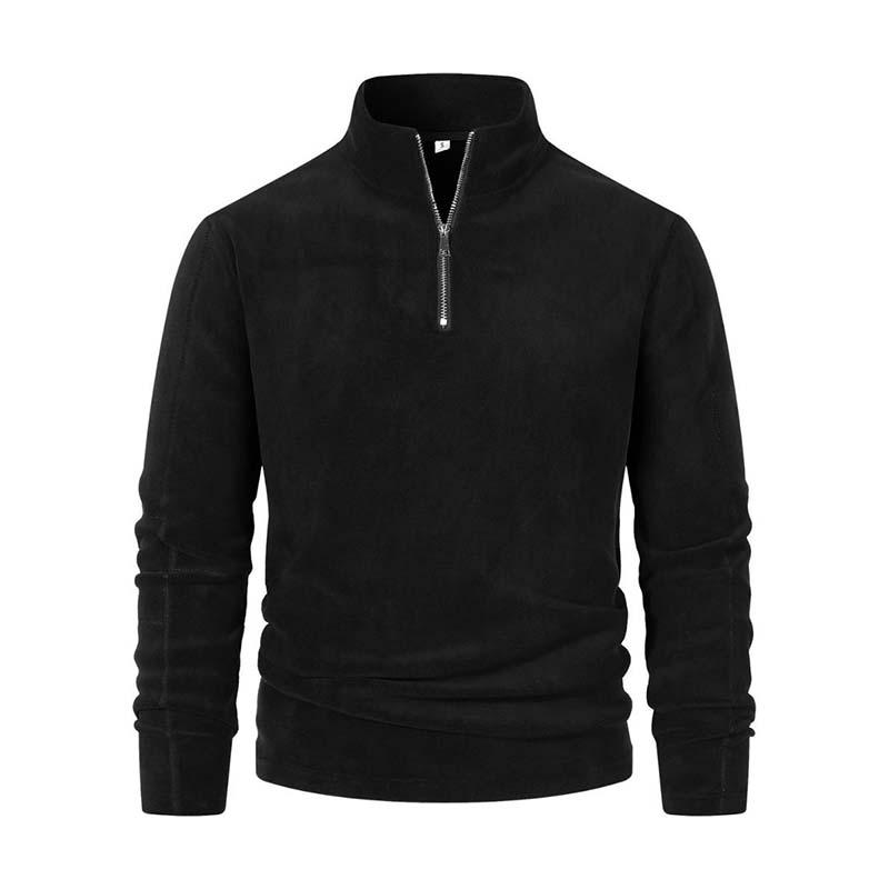 Drune | Langärmliger Pullover mit Halblangem Reißverschluss Weicher Fleece Komfort und Stil