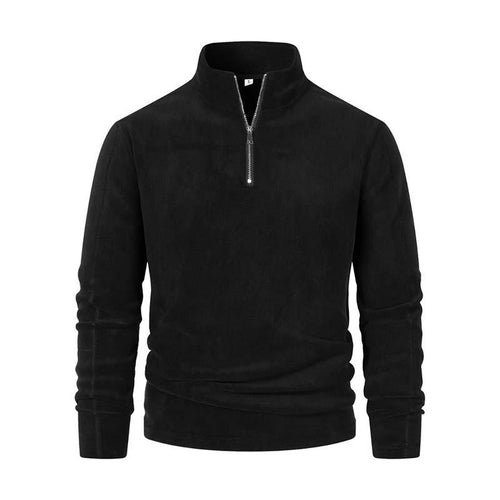 Drune | Langärmliger Pullover mit Halblangem Reißverschluss Weicher Fleece Komfort und Stil