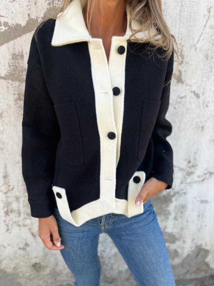 Drune | Kurze Jacke mit Kontrastkanten Moderner Schnitt Zeitloses Design