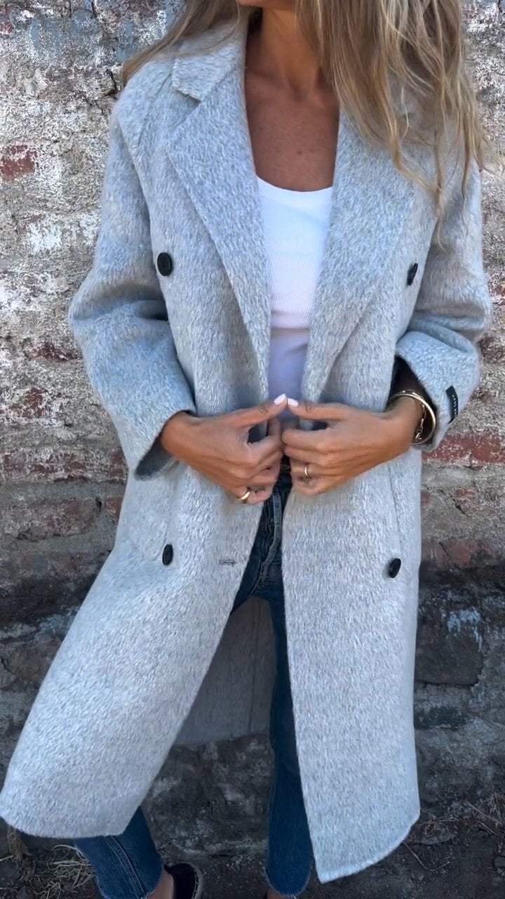 Drune | Lange Jacke mit Doppelknopfverschluss Zeitloses Design Elegante Passform