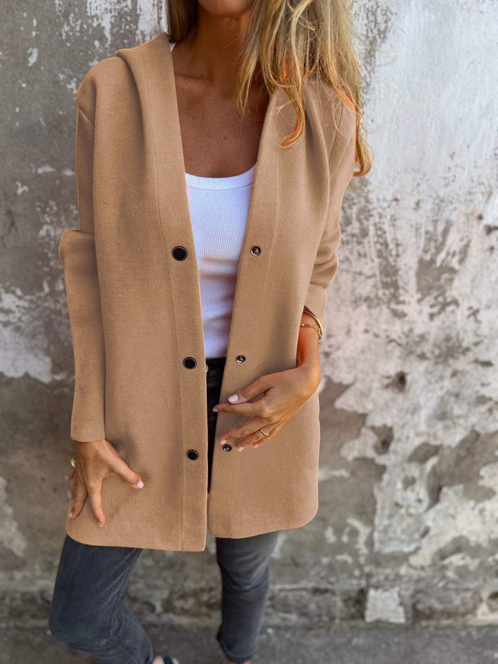Drune | Lässige Einreihige Kapuzenjacke für Damen