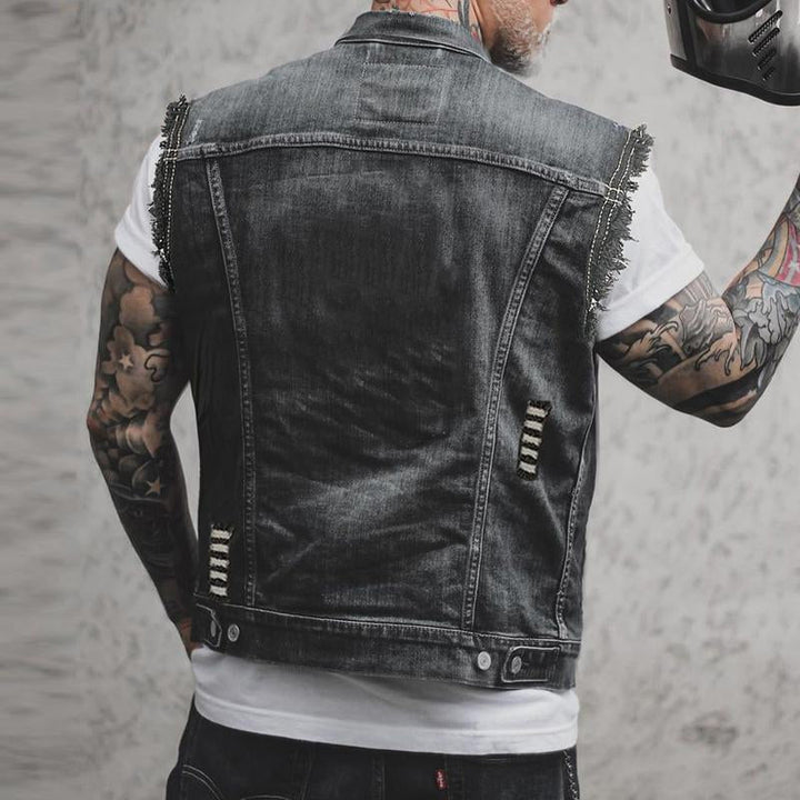 Drune Stylische Denim Weste für Herren