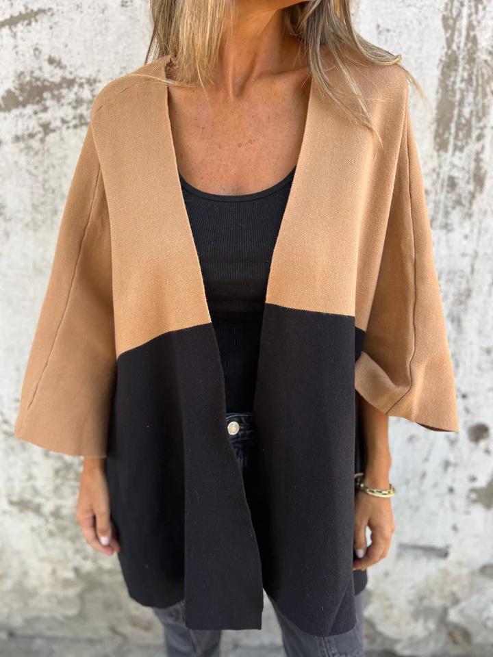 Drune | Farbenblock Cardigan Stilvoll und Bequem Modernes Design