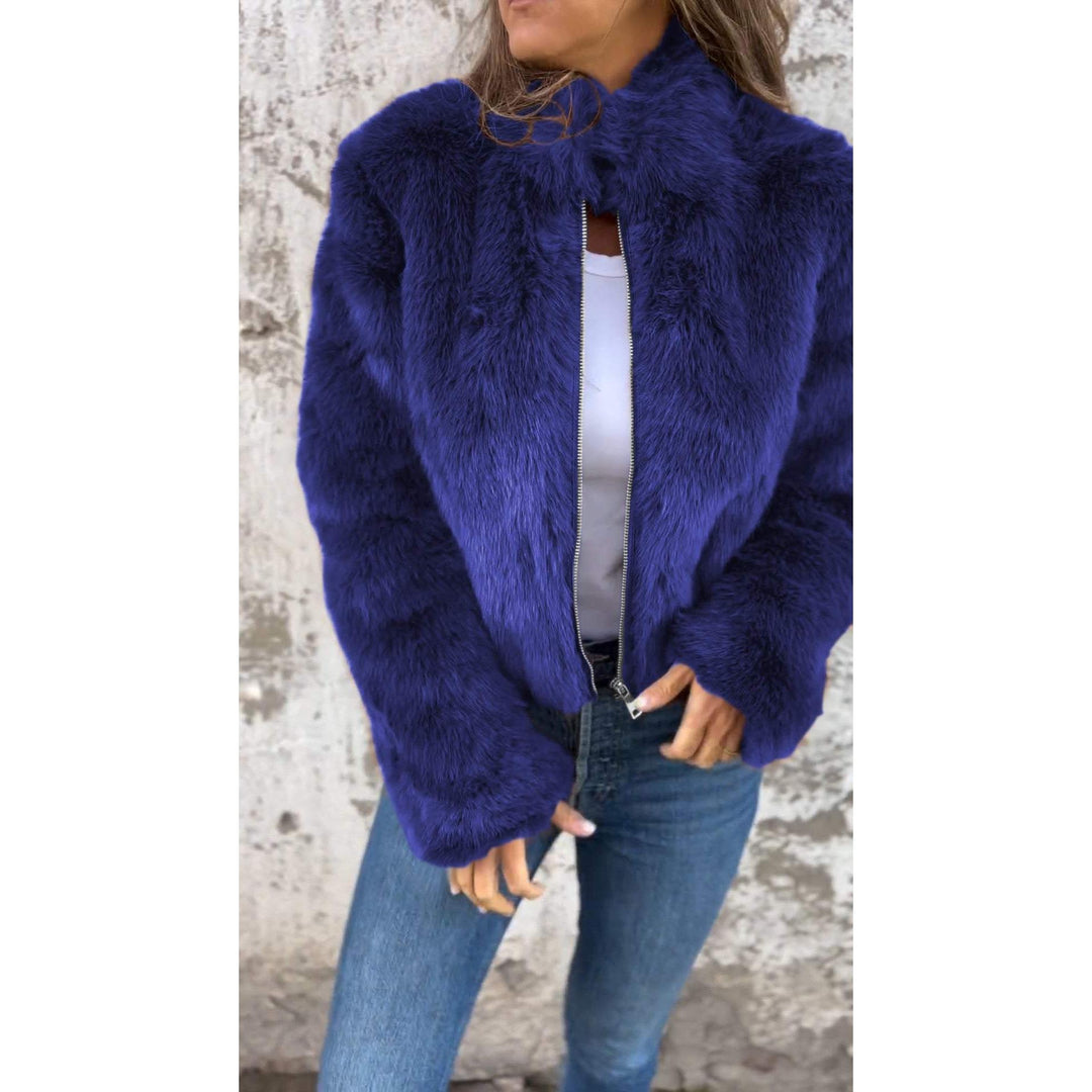 Drune | Bond PU-Jacke mit hohem Kragen und Reißverschluss