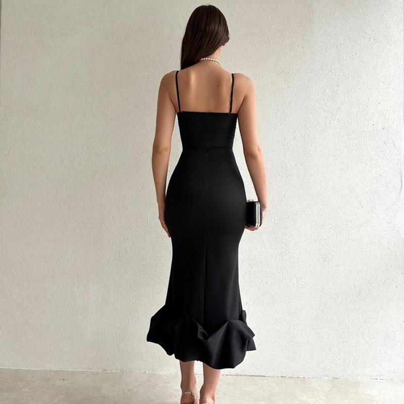 Drune - Elegantes einfarbiges Slipkleid