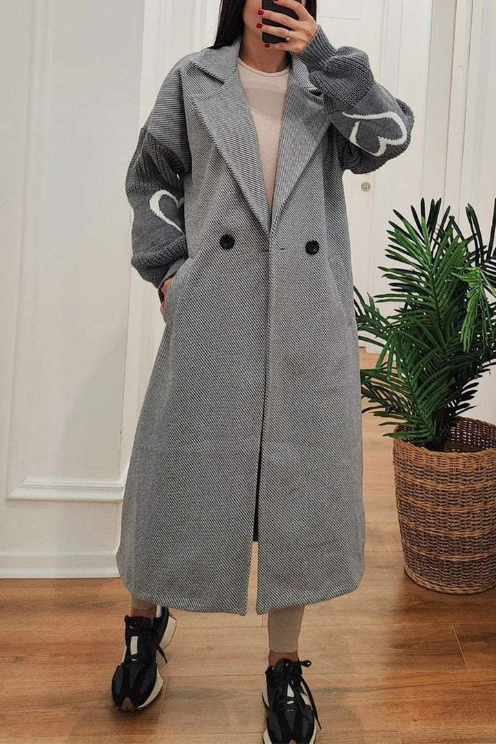 Drune | Lange Jacke mit Strickärmel Elegant und Warm Einzigartiges Design