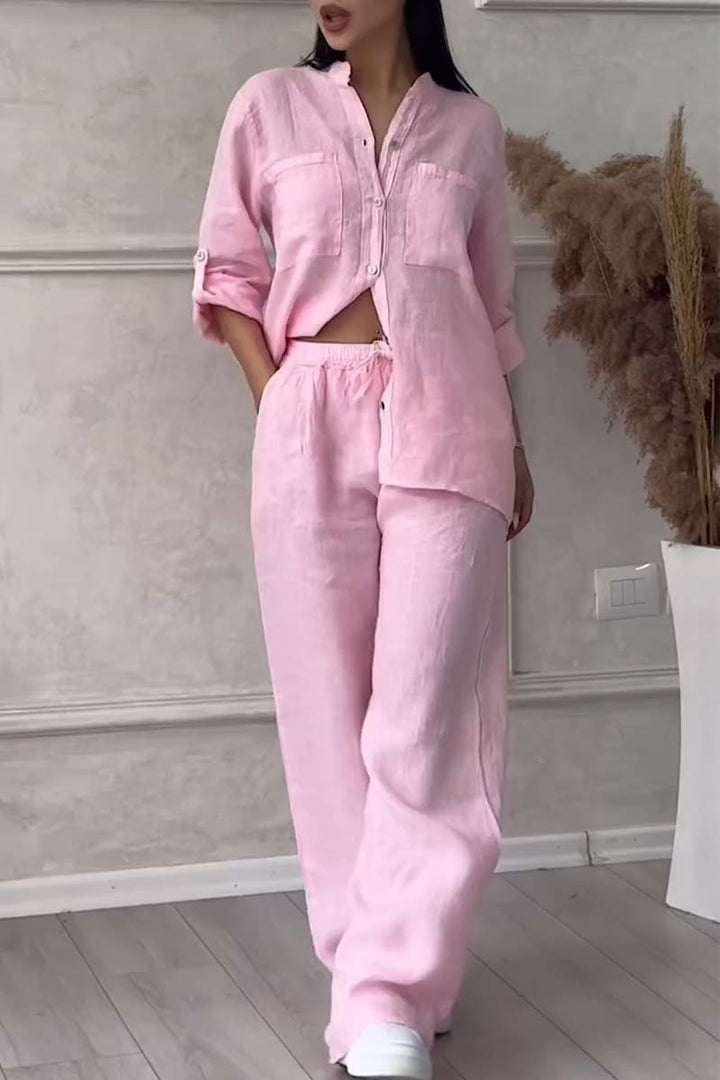 Drune | Zweiteiliges Set mit Hosen aus Baumwolle und Leinen