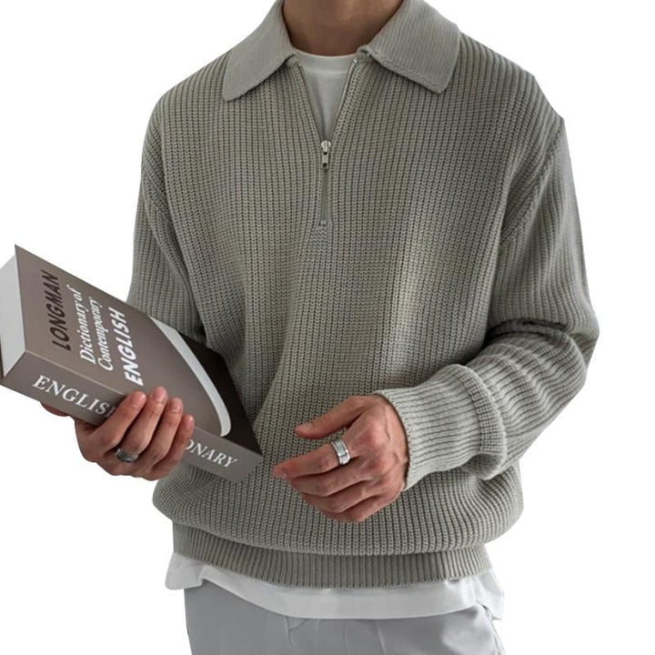 Drune | Strickpullover mit Reißverschluss Weich und Stilvoll Lässige Eleganz