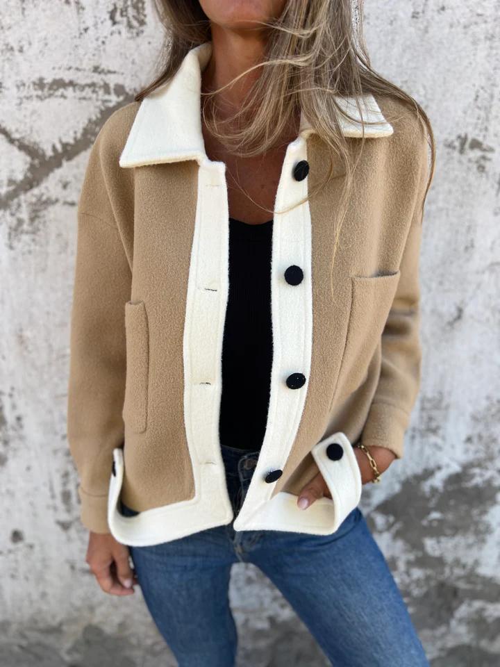 Drune | Kontrastjacke mit Knöpfen Weich und Modern Zeitloses Design