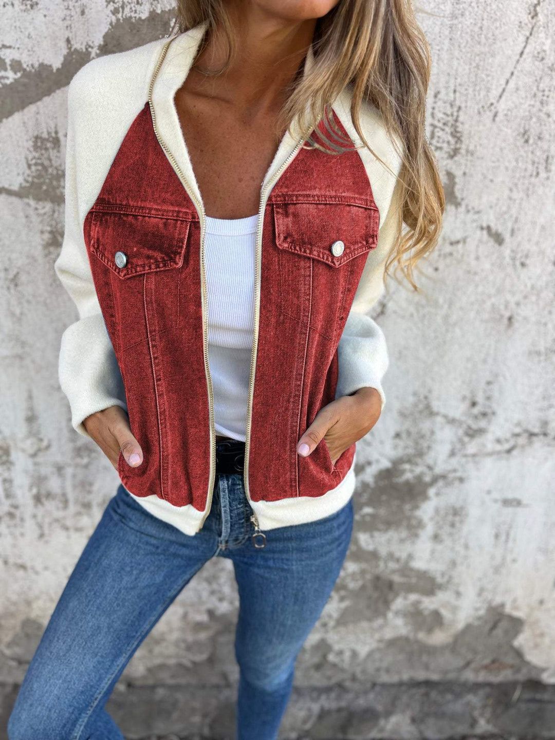Drune | Moderne Jacke mit Denim