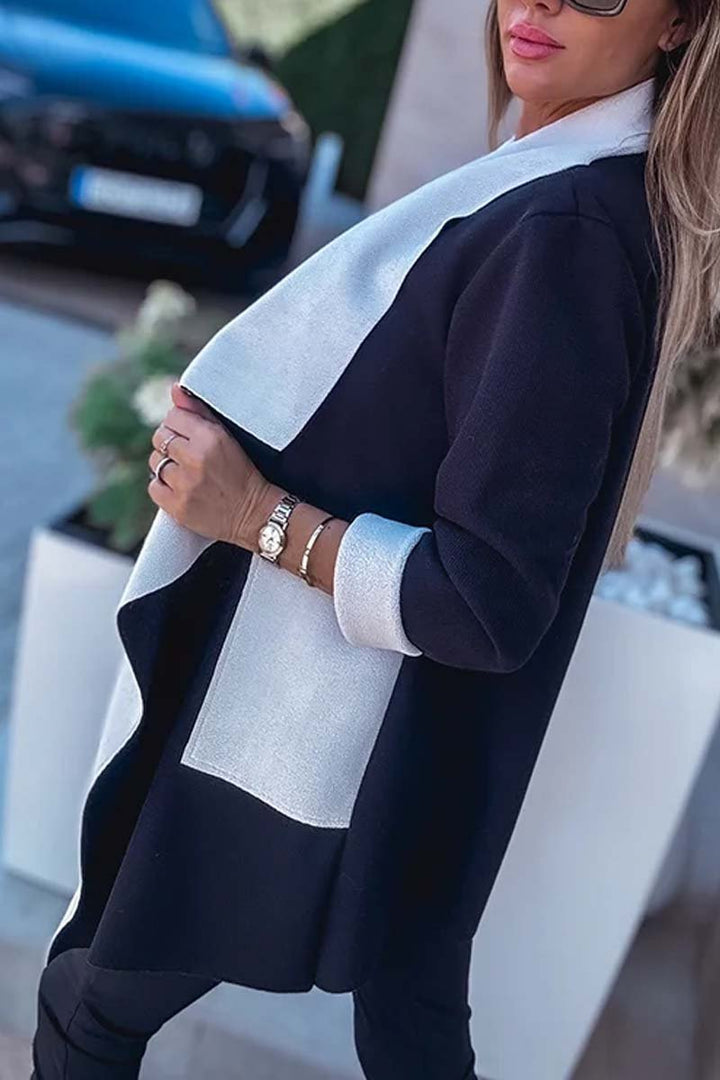 Drune | Offene Strickjacke mit Kontrastkante Elegant und Modern Leichter Komfort