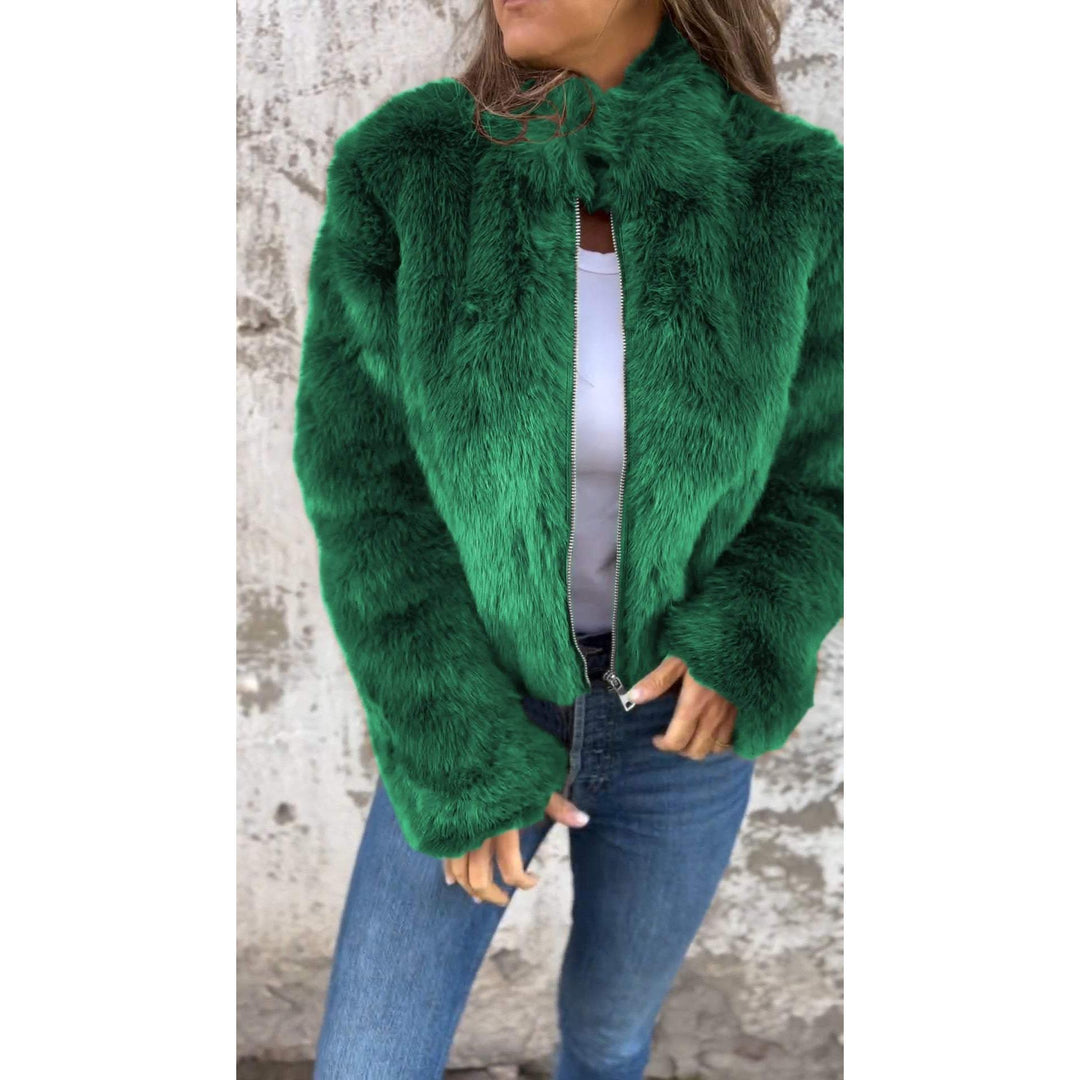 Drune | Bond PU-Jacke mit hohem Kragen und Reißverschluss