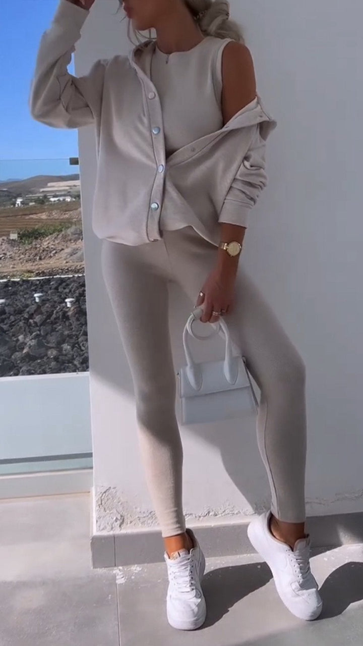 Drune | Elegante Weste mit Sweatshirt mit Kapuze Set