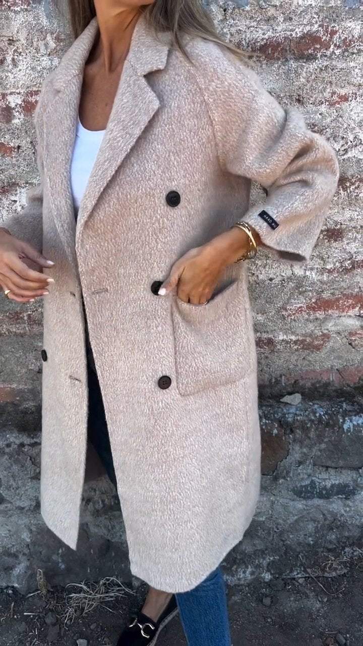 Drune | Lange Jacke mit Doppelknopfverschluss Zeitloses Design Elegante Passform