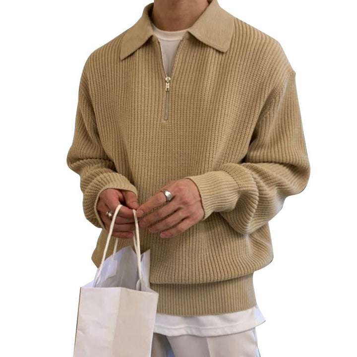 Drune | Strickpullover mit Reißverschluss Weich und Stilvoll Lässige Eleganz