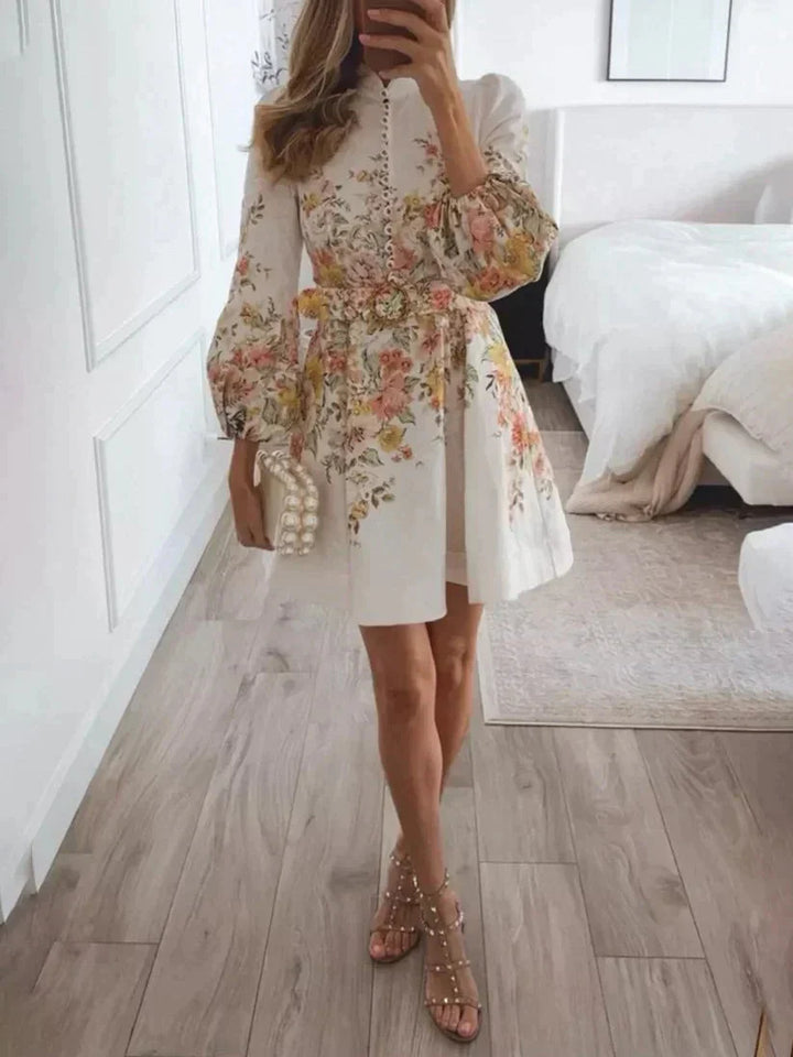 Drune | Bedrucktes Mini Kleid Mit Knopfverschluss