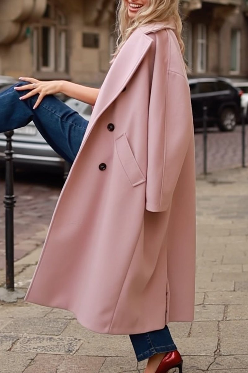 Drune | Lange Jacke mit Doppelknopfverschluss Eleganter Schnitt Zeitloses Design