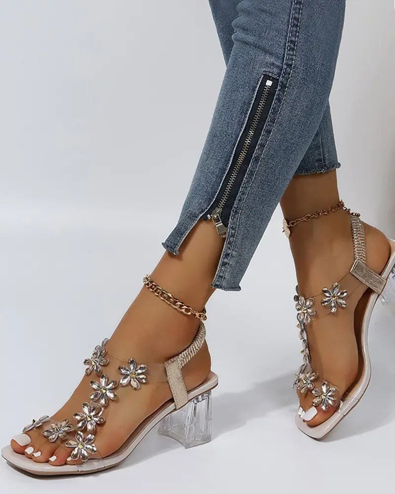Drune | Sandalen Mit Riemen Und Strass Hohe Absätze