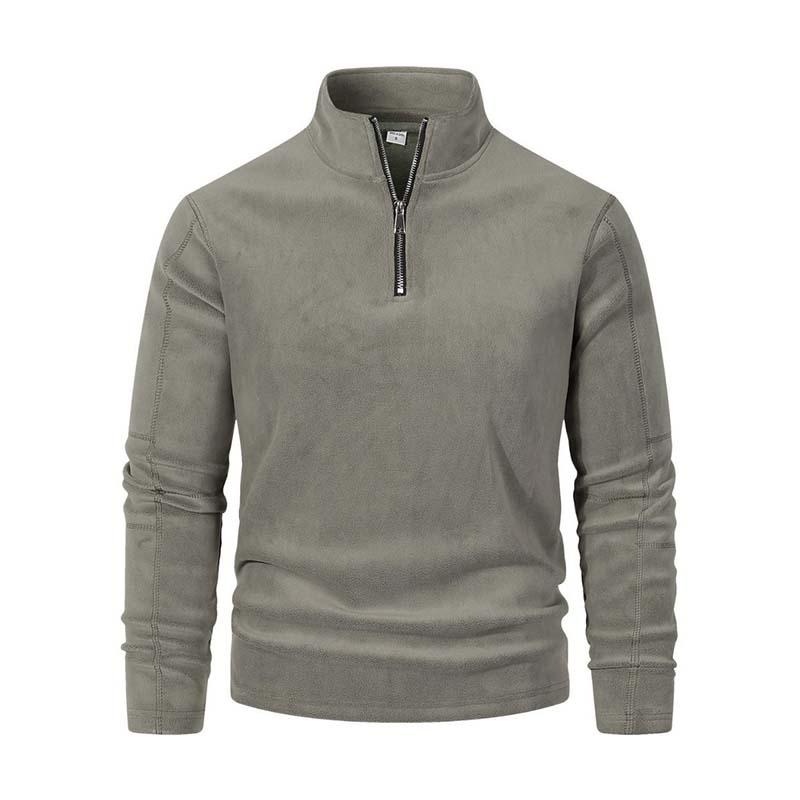 Drune | Langärmliger Pullover mit Halblangem Reißverschluss Weicher Fleece Komfort und Stil