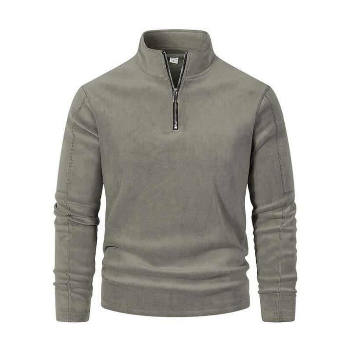 Drune | Langärmliger Pullover mit Halblangem Reißverschluss Weicher Fleece Komfort und Stil