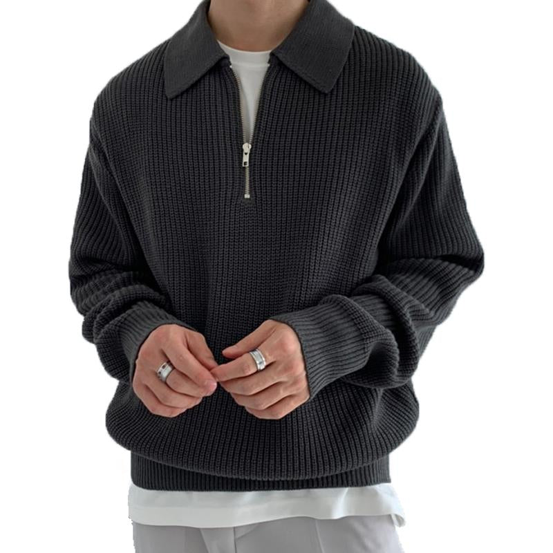 Drune | Strickpullover mit Reißverschluss Weich und Stilvoll Lässige Eleganz