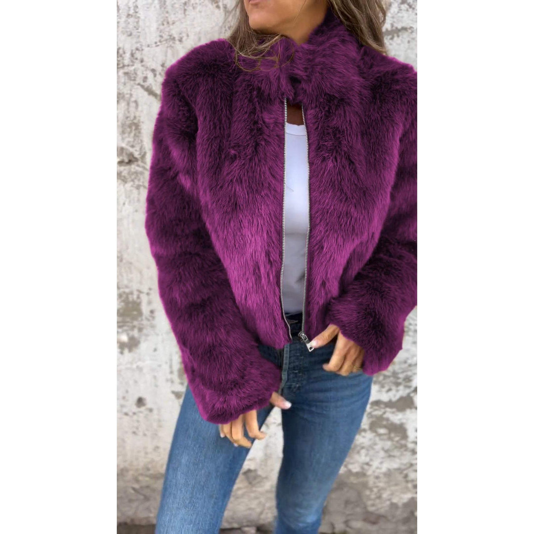 Drune | Bond PU-Jacke mit hohem Kragen und Reißverschluss