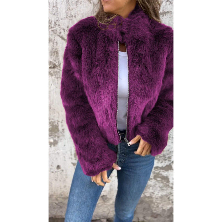 Drune | Bond PU-Jacke mit hohem Kragen und Reißverschluss
