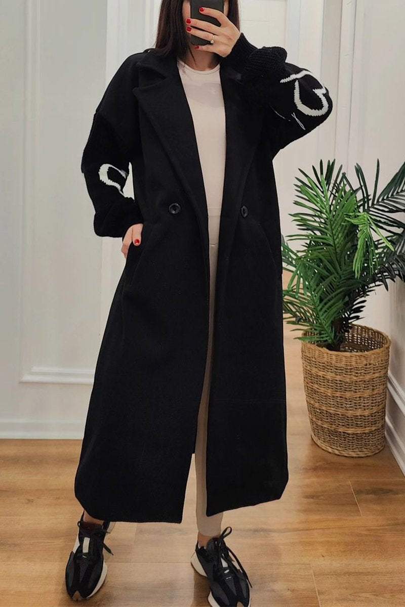 Drune | Lange Jacke mit Strickärmel Elegant und Warm Einzigartiges Design