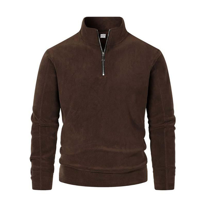 Drune | Langärmliger Pullover mit Halblangem Reißverschluss Weicher Fleece Komfort und Stil