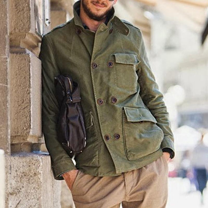 Drune | Peacoat Doppelreihiges Design Schulterklappen Und Klapptaschen