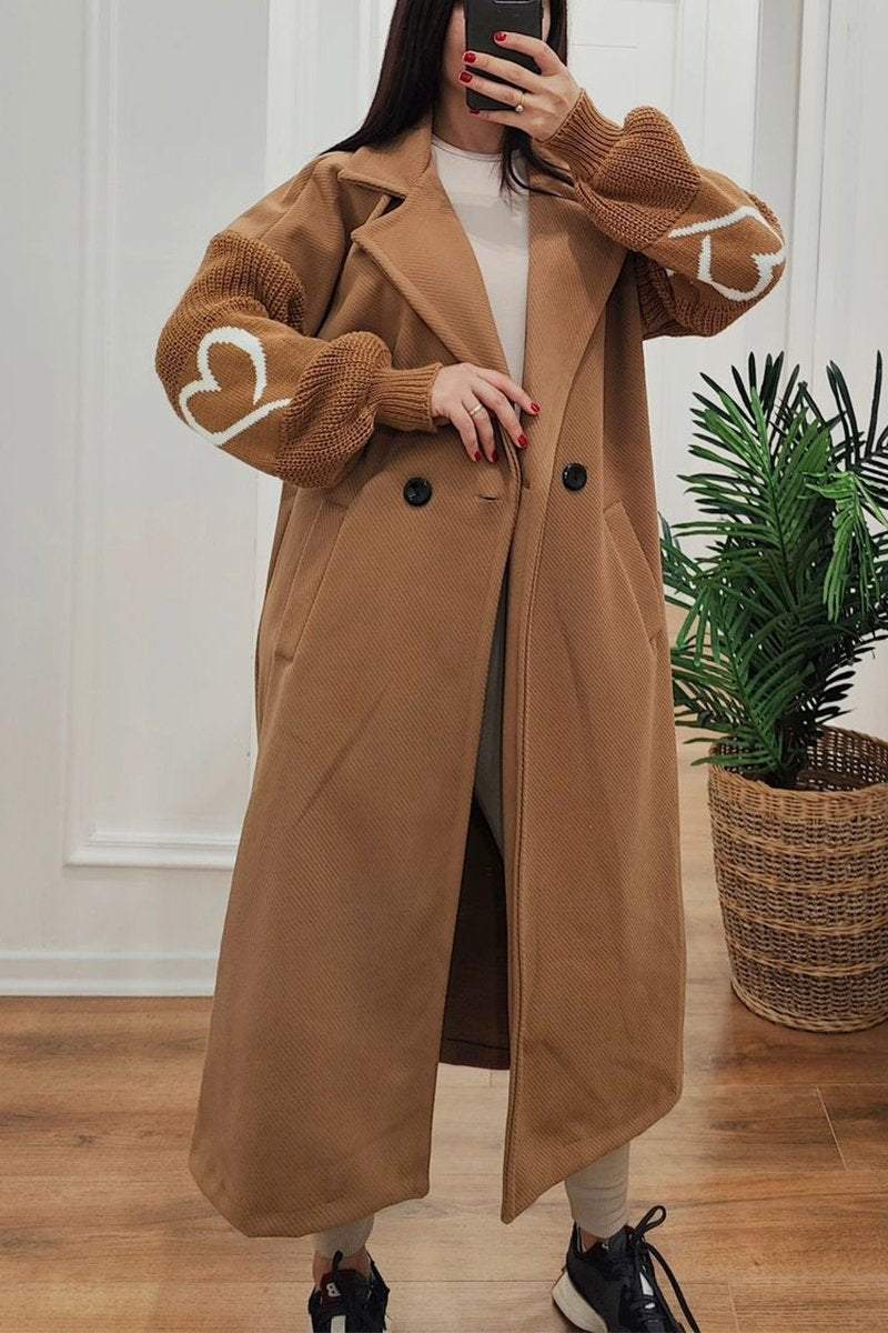 Drune | Lange Jacke mit Strickärmel Elegant und Warm Einzigartiges Design