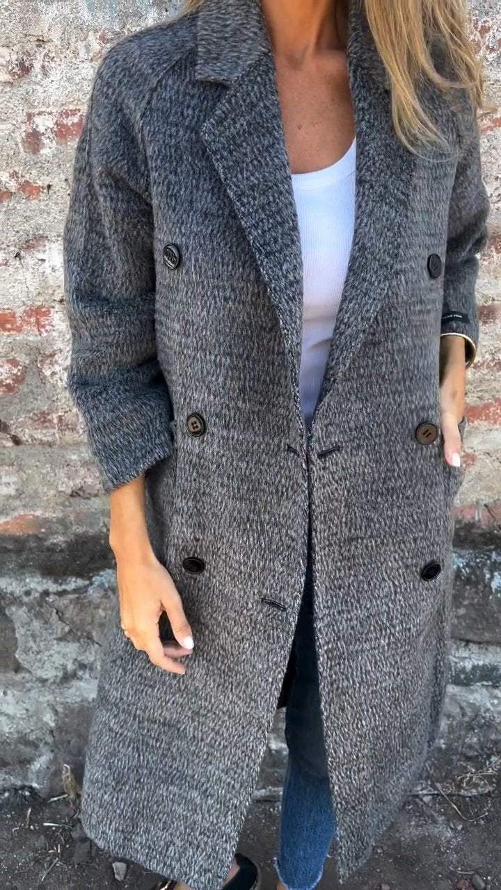 Drune | Lange Jacke mit Doppelknopfverschluss Zeitloses Design Elegante Passform