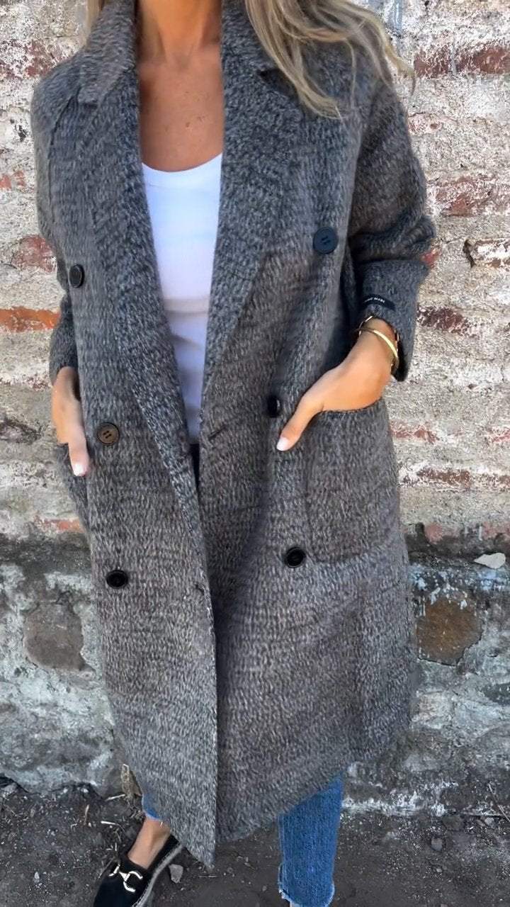 Drune | Lange Jacke mit Doppelknopfverschluss Zeitloses Design Elegante Passform