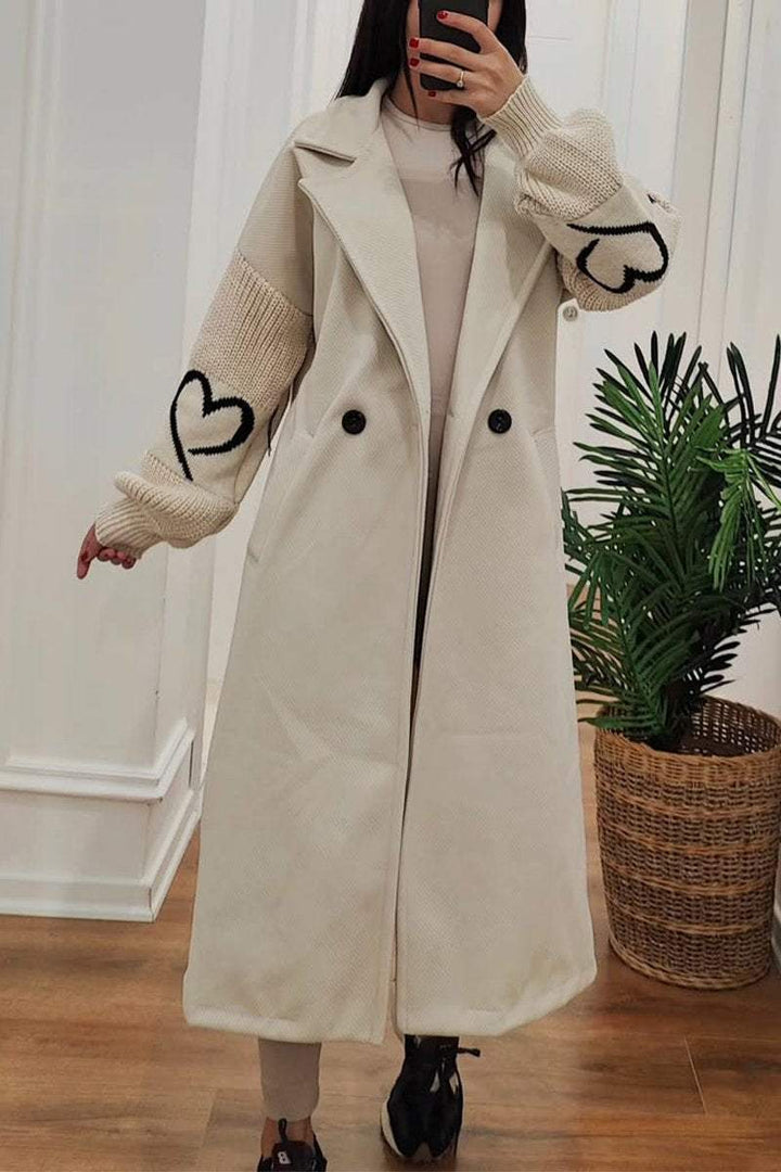 Drune | Lange Jacke mit Strickärmel Elegant und Warm Einzigartiges Design