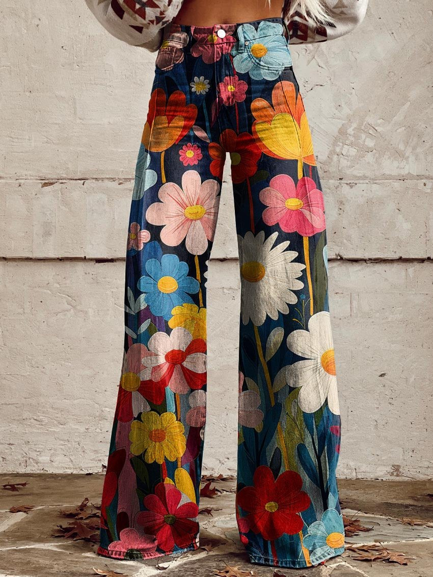 Drune | Trendig Blumenprint-Hose für Frauen