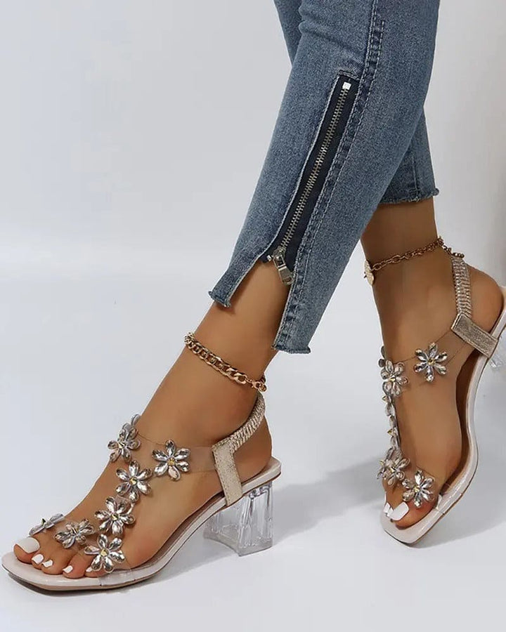 Drune | Sandalen Mit Riemen Und Strass Hohe Absätze
