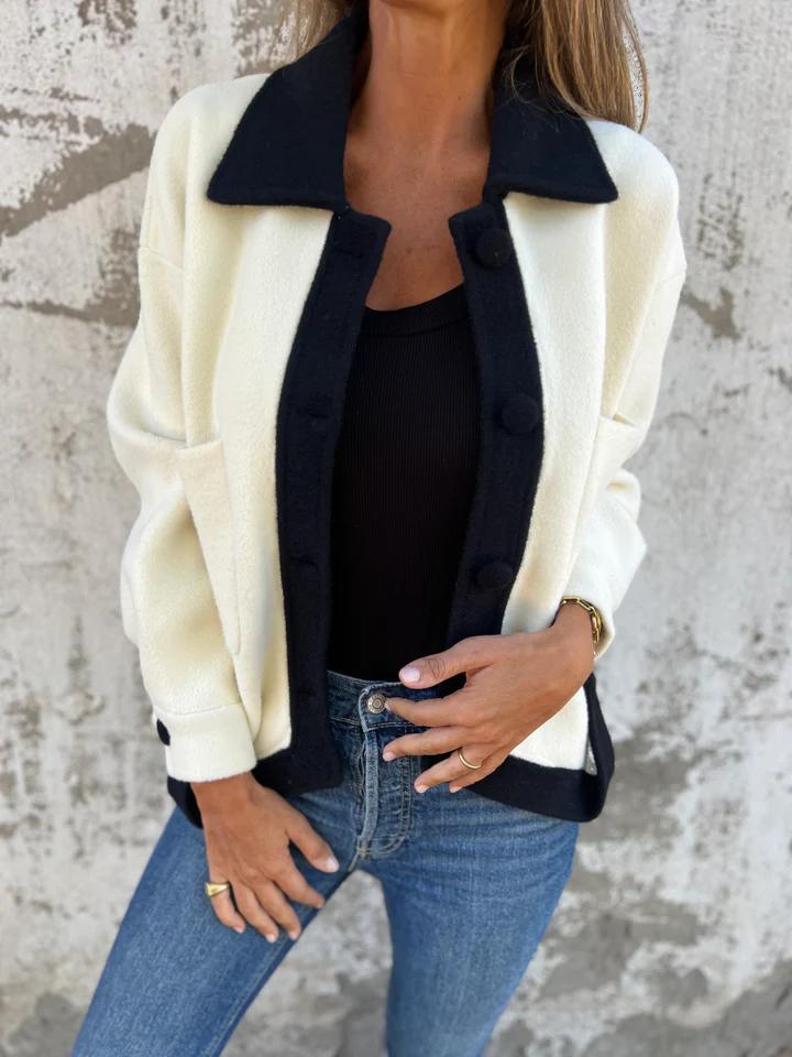 Drune | Kurze Jacke mit Kontrastkanten Moderner Schnitt Zeitloses Design