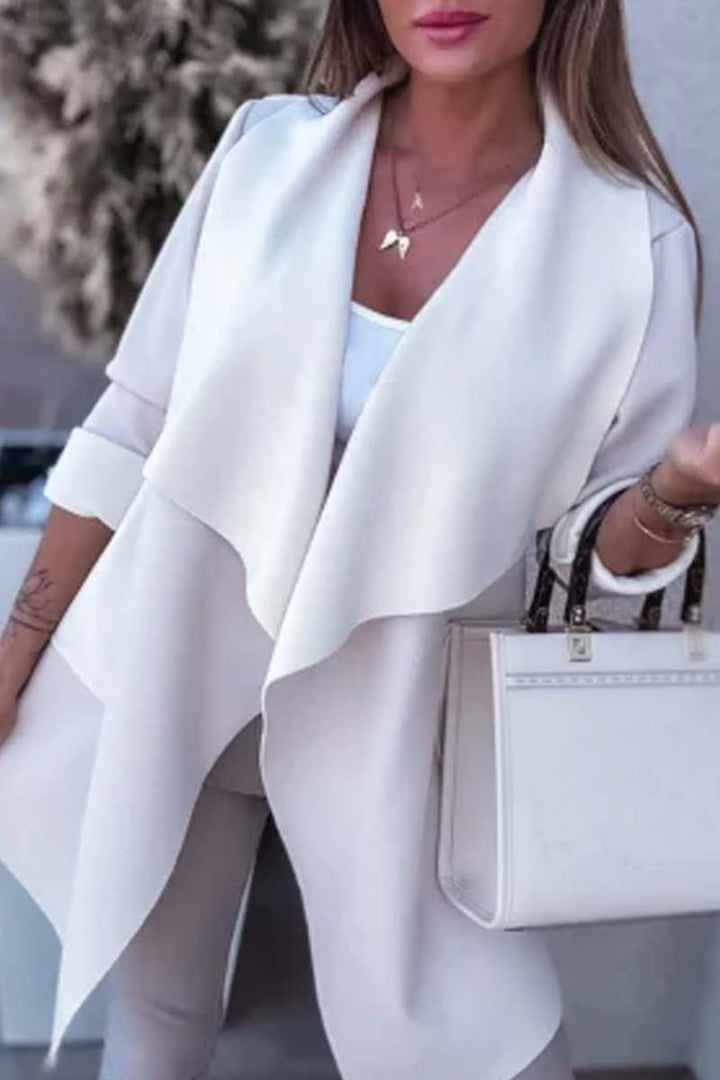 Drune | Offene Strickjacke mit Kontrastkante Elegant und Modern Leichter Komfort