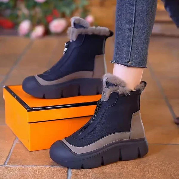 Drune | Damen Wasserdichte Warme Reißverschluss Schneestiefel