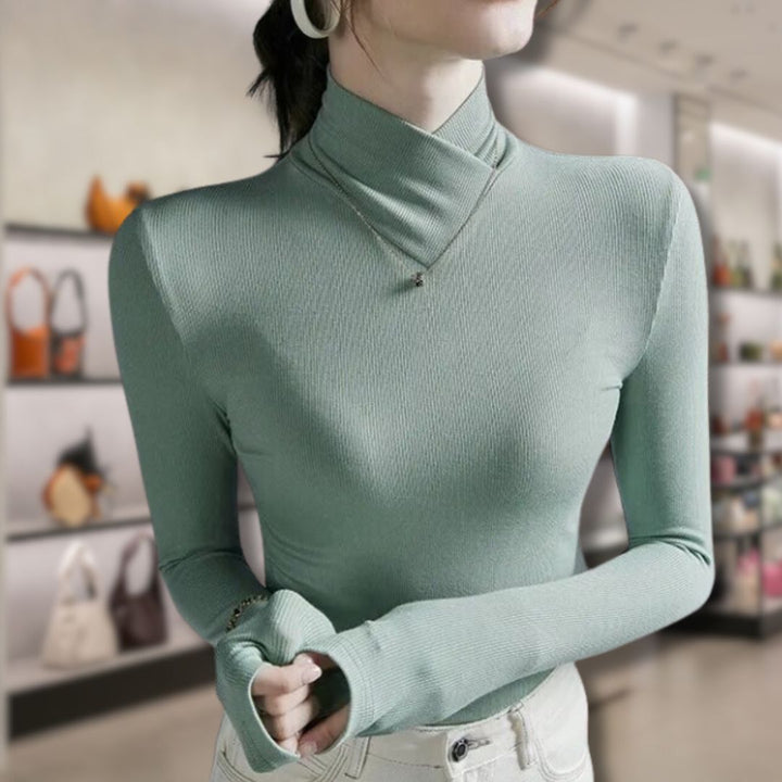 Drune | Damen Rollkragenpullover mit Gewinde