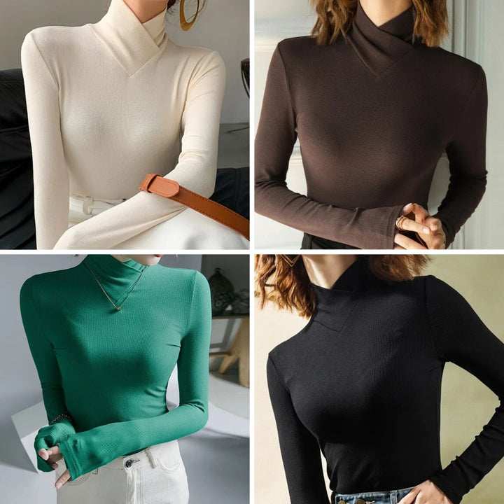 Drune | Damen Rollkragenpullover mit Gewinde